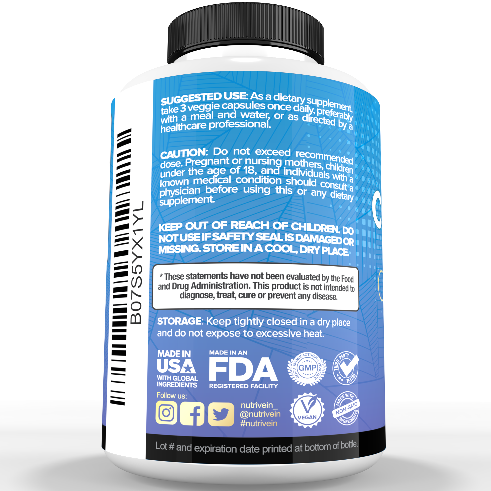Nutrivein Premium Multi Collagen Pills 2250 mg - 180 Capsules