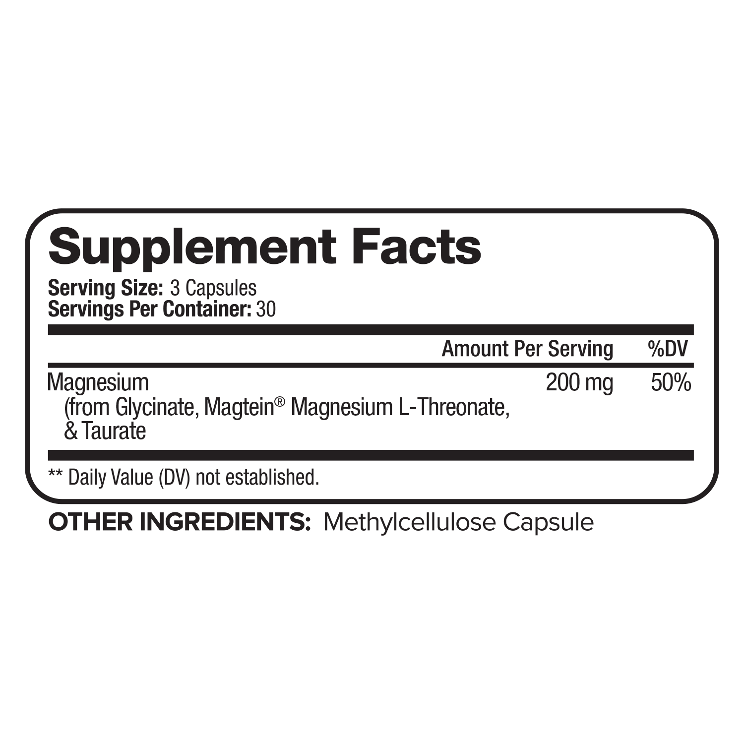 Nutrivein Premium Magtein Magnesium L-Threonate Supplement 2207 mg - 90 Caps (3 a Day)
