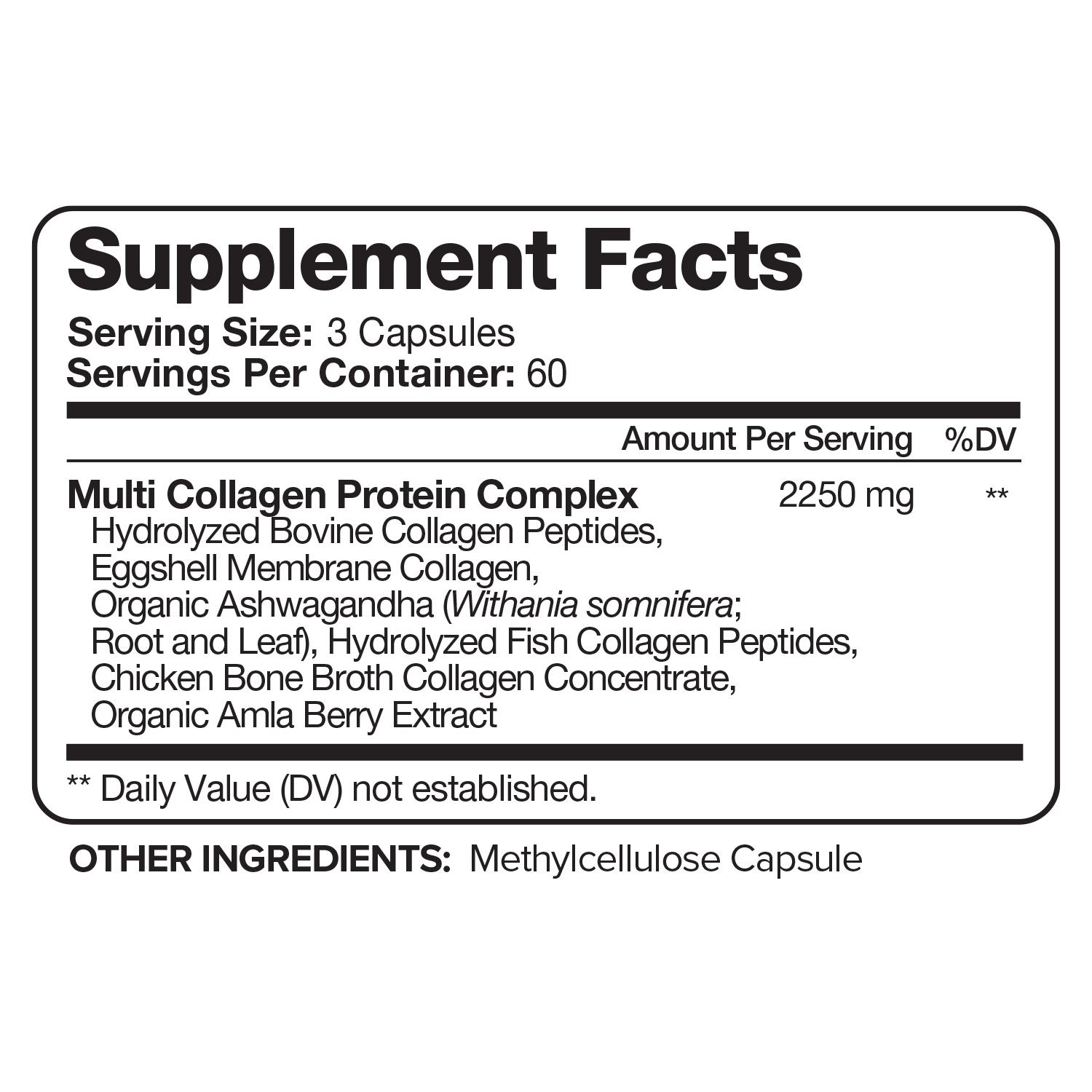 Nutrivein Premium Multi Collagen Pills 2250 mg - 180 Capsules