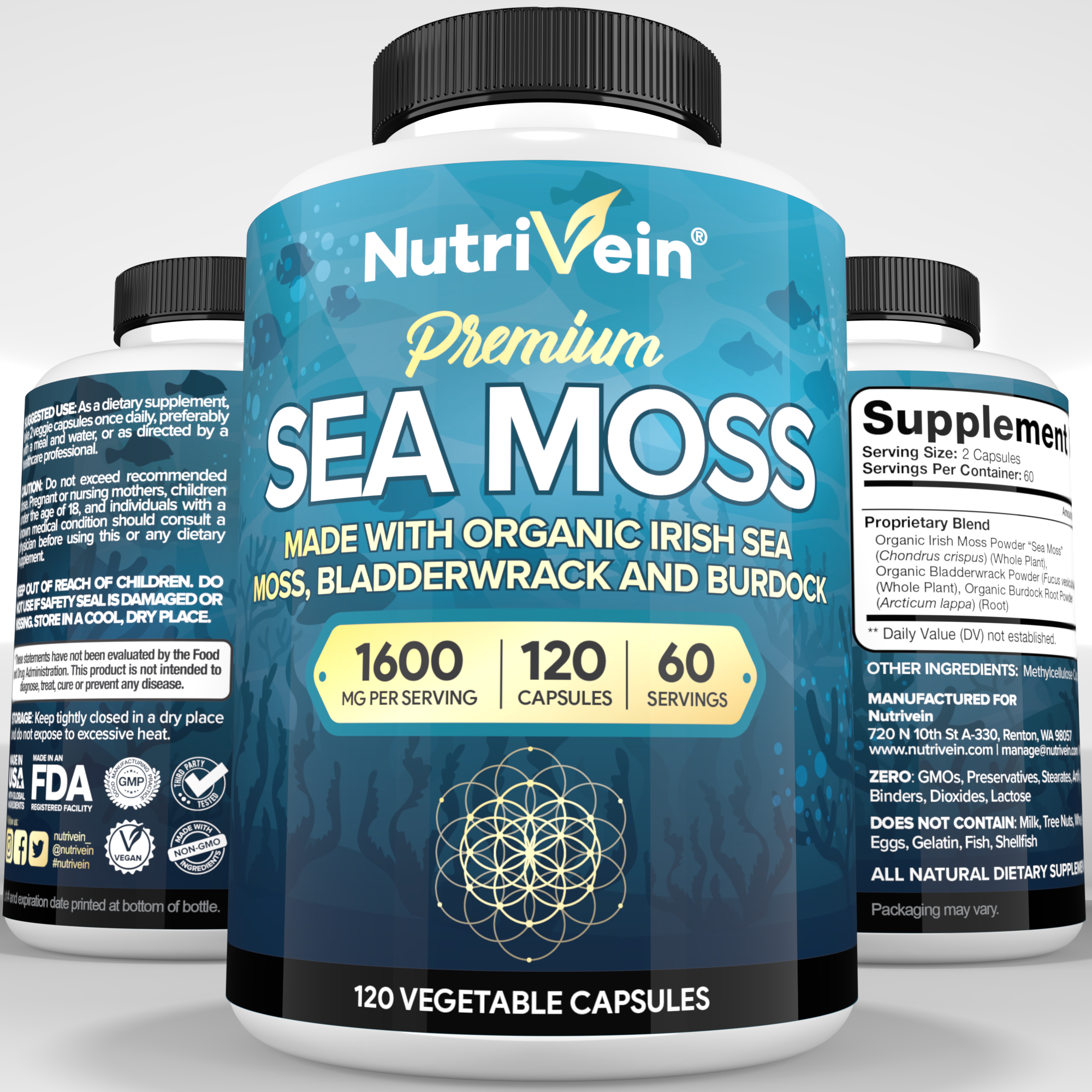 Nutrivein Organic Sea Moss 1600mg