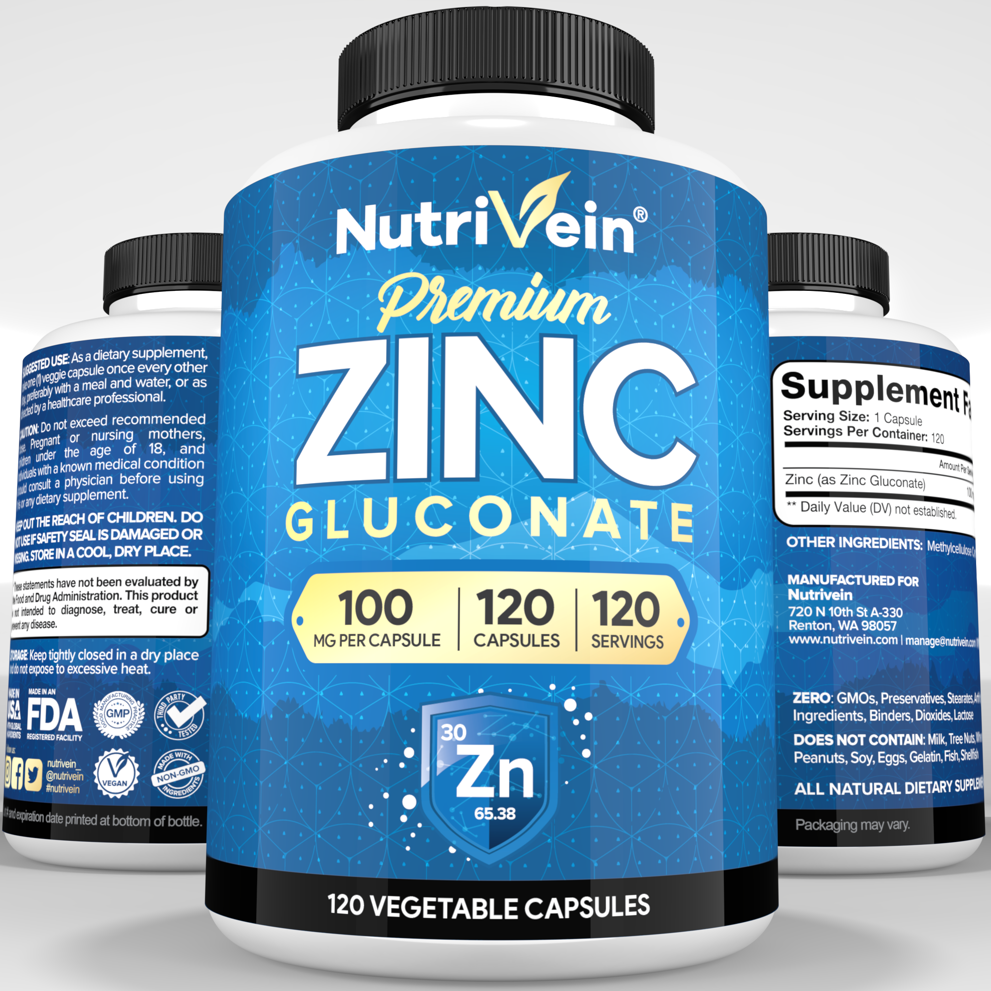 Premium Zinc Gluconate 100mg