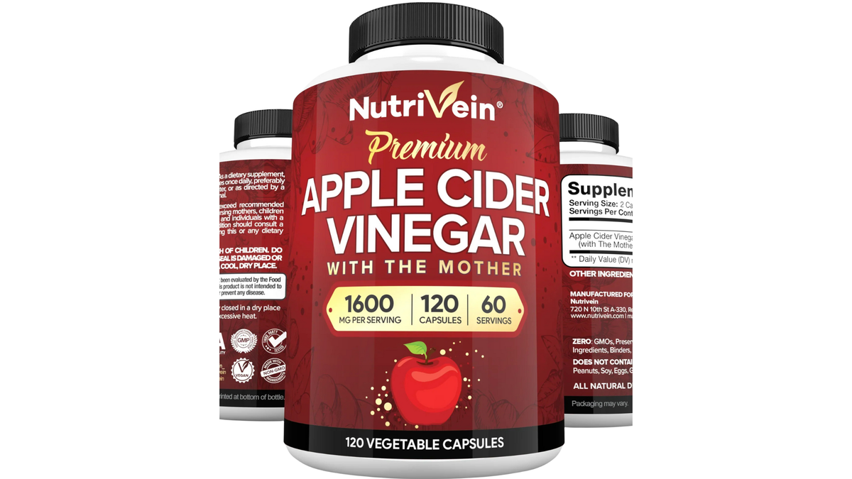Nutrivein Apple Cider Vinegar Capsules for Digestion & Weight Loss