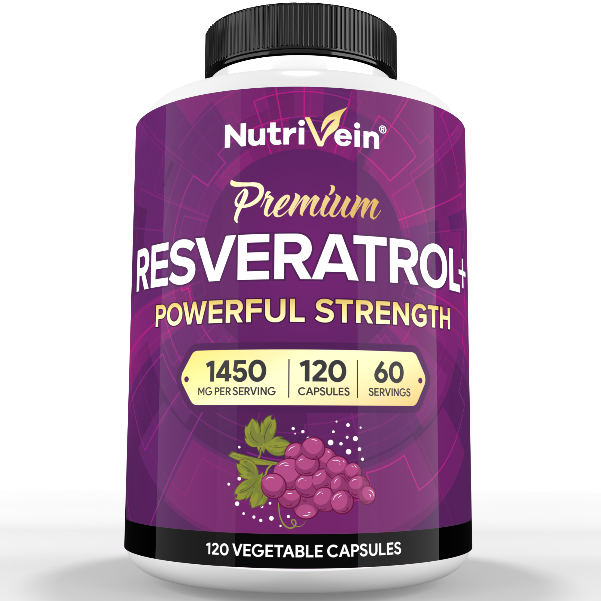 Nutrivein Premium Resveratrol 1450mg - 120 Capsules