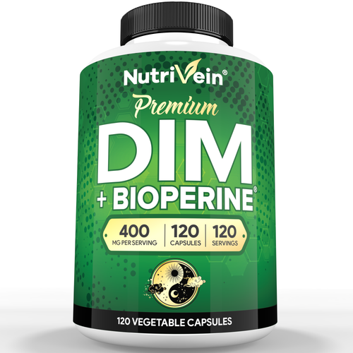 Nutrivein Premium DIM Supplement 400 mg Daily - 120 Capsules
