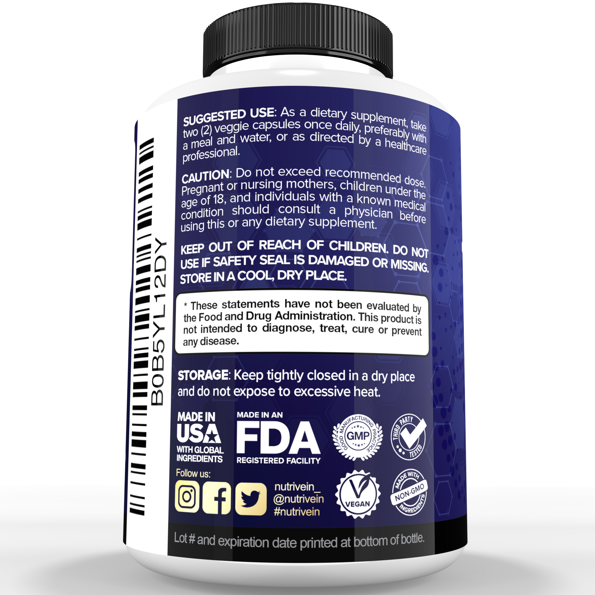 Nutrivein Premium TUDCA+ Liver Support Supplement 1000mg - 30 Day Supply - 60 Capsules