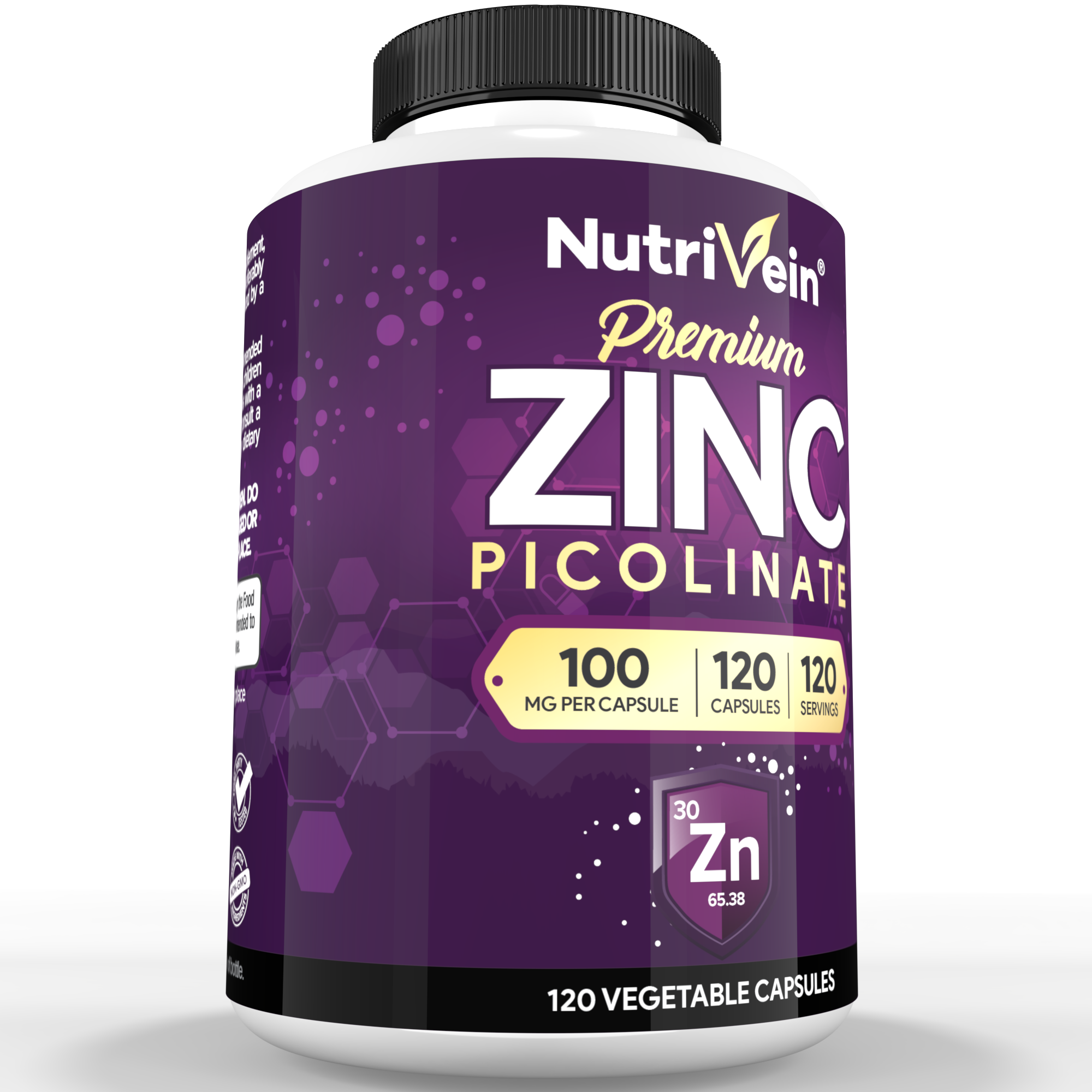 Nutrivein Premium Zinc Picolinate 100mg - 120 Capsules