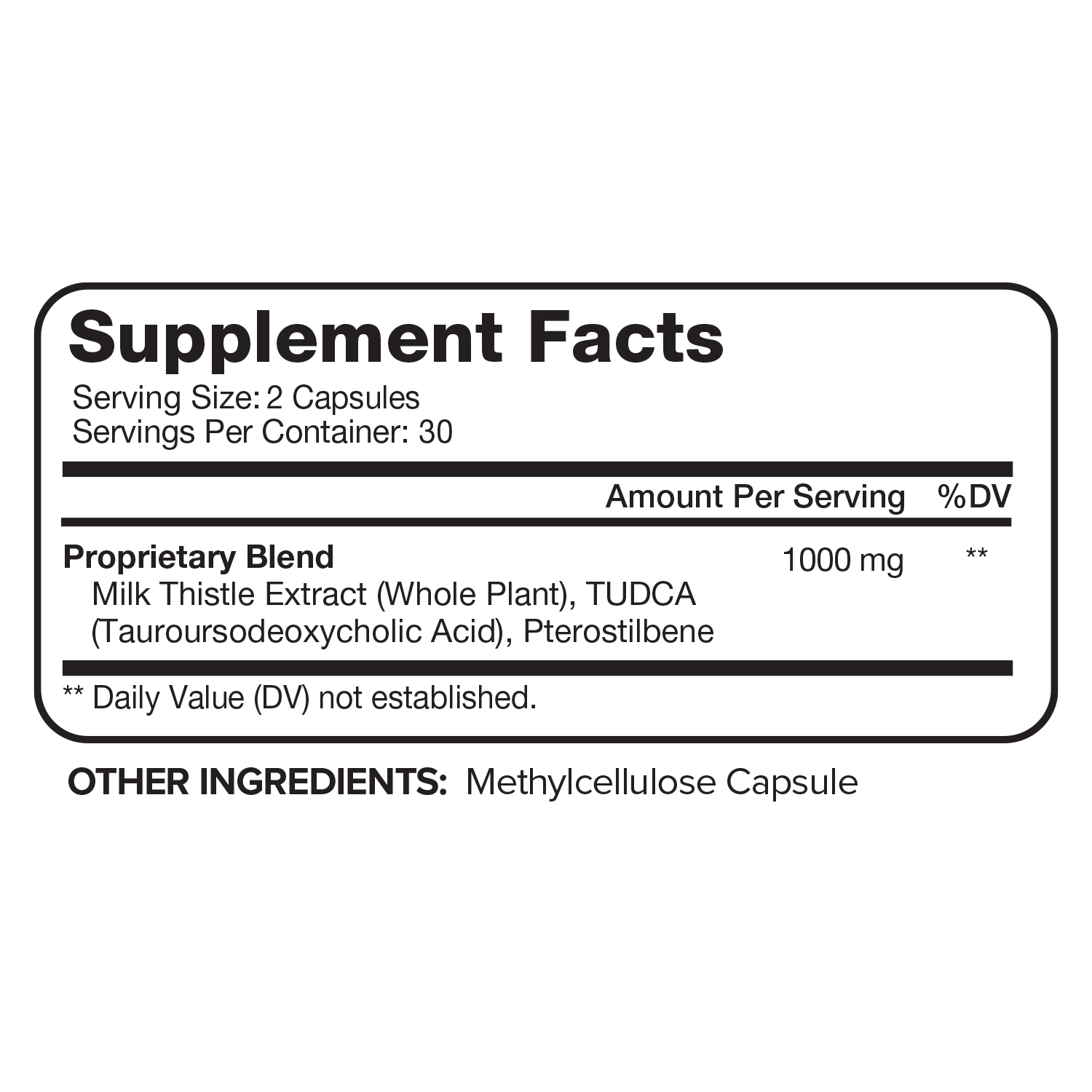 Nutrivein Premium TUDCA+ Liver Support Supplement 1000mg - 30 Day Supply - 60 Capsules