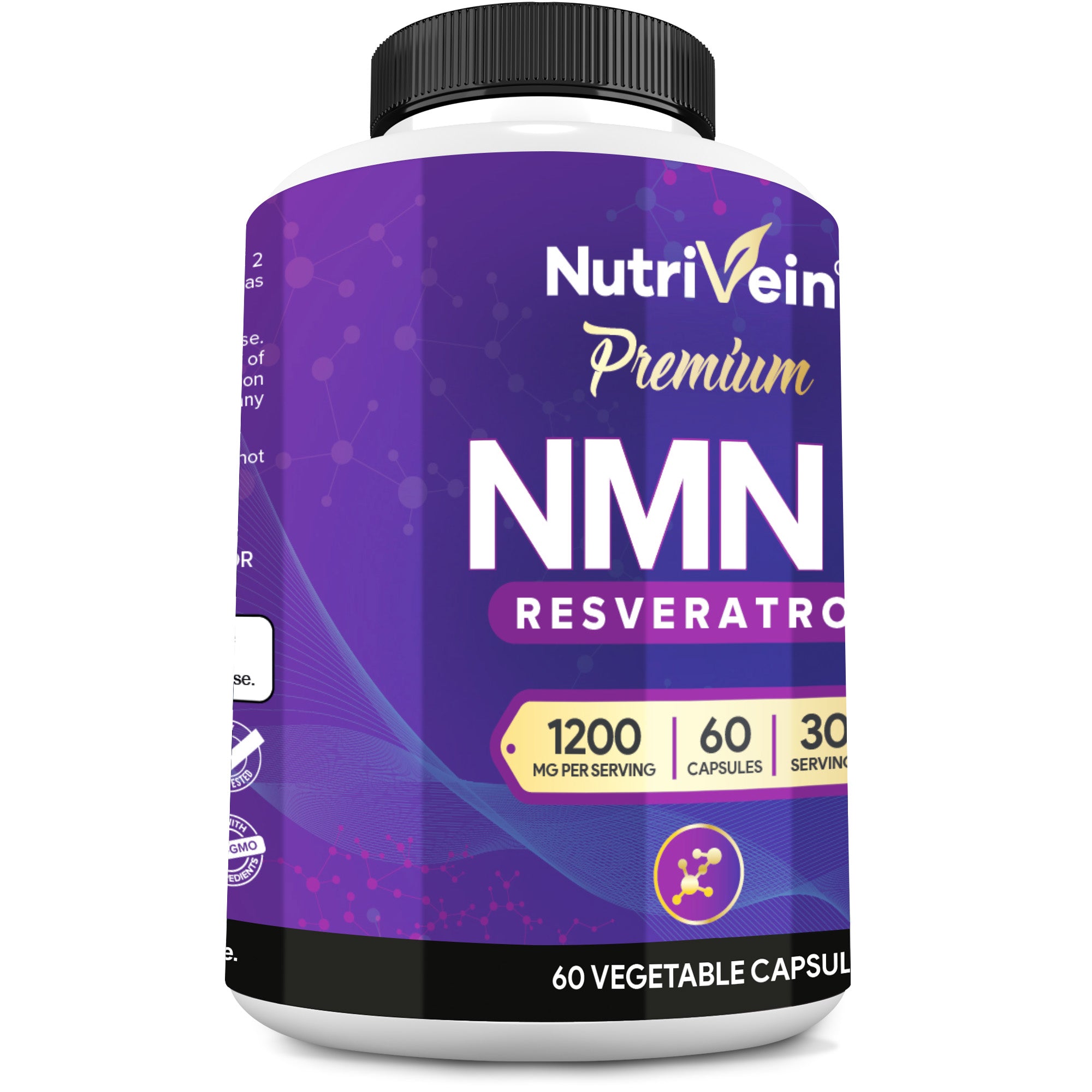 Nutrivein NMN + Resveratrol 600mg: 30 Serv./60 Caps