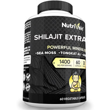 Nutrivein Premium Shilajit – Himalayan Origin for Men & Women - 1500 mg - 60 Capsules - Powerful Extract Blended with Irish Sea Moss, Tongkat Ali, Ashwagandha - Vitality, Clarity, Performance