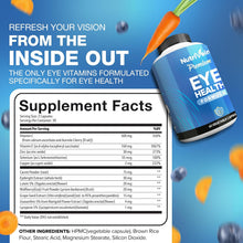 Nutrivein Eye Vitamins (60 Caps): Eyebright, Lutein and Zeaxanthin Supplements Complex - Display Fatigue, Dryness, Strain - Support for Overall Ocular Wellness - Eye Supplements for Nighttime Clarity