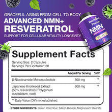 Nutrivein NMN + Resveratrol 600mg: 30 Serv./60 Caps NMN Supplement with Resveratrol - Nicotinamide Mononucleotide & Japanese Knotweed Extract - Aging & Cellular Energy Support - Vegan & Non-GMO