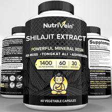Nutrivein Premium Shilajit – Himalayan Origin for Men & Women - 1500 mg - 60 Capsules - Powerful Extract Blended with Irish Sea Moss, Tongkat Ali, Ashwagandha - Vitality, Clarity, Performance
