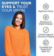 Nutrivein Eye Vitamins (60 Caps): Eyebright, Lutein and Zeaxanthin Supplements Complex - Display Fatigue, Dryness, Strain - Support for Overall Ocular Wellness - Eye Supplements for Nighttime Clarity