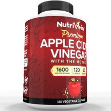 Nutrivein Premium Apple Cider Vinegar Supplements with Mother - 1600 mg - 120 Capsules