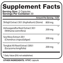 Nutrivein Premium Shilajit – Himalayan Origin for Men & Women - 1500 mg - 60 Capsules - Powerful Extract Blended with Irish Sea Moss, Tongkat Ali, Ashwagandha - Vitality, Clarity, Performance