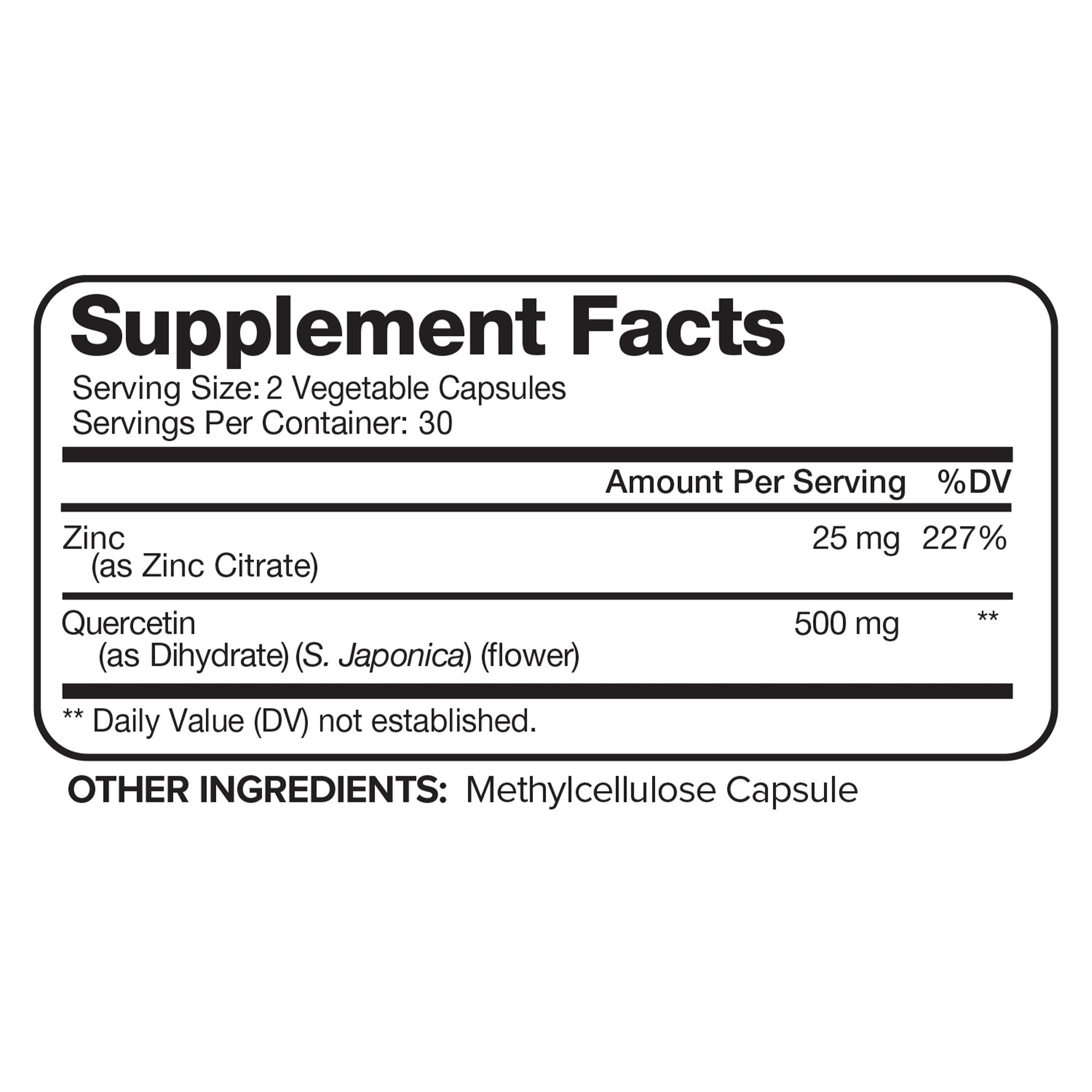 Nutrivein Zinc Quercetin Supplement - Enhanced-Absorption Full Body Support