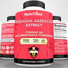 Nutrivein Premium Fadogia Agrestis and Tongkat Ali Supplement with Turkesterone - 1100 mg - 120 Caps - Synergistic Blend for Performance, Strength, & Recovery for Men & Women of All Ages