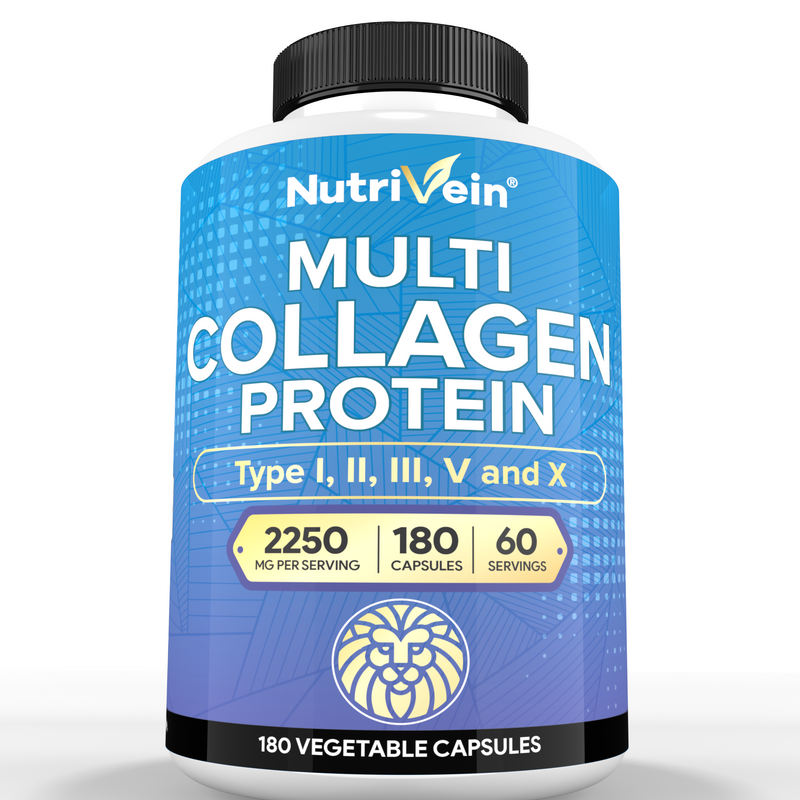 Nutrivein Premium Multi Collagen Pills 2250 mg  - 180 Capsules