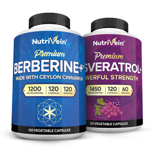 Resveratrol - 120 Capsules  Berberine Plus Organic Ceylon Cinnamon - 120 Capsules